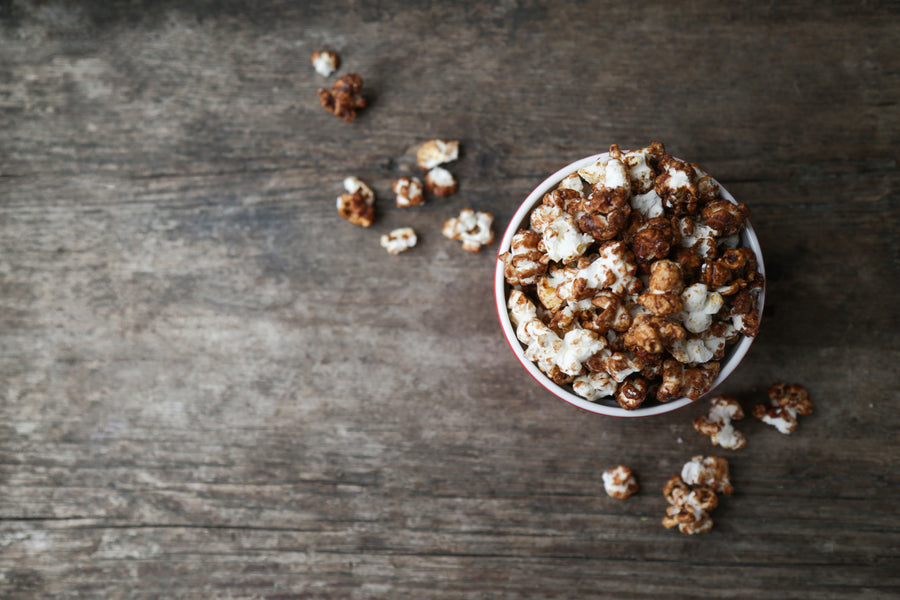 Chocolate Dusted Sweet & Spicy Popcorn