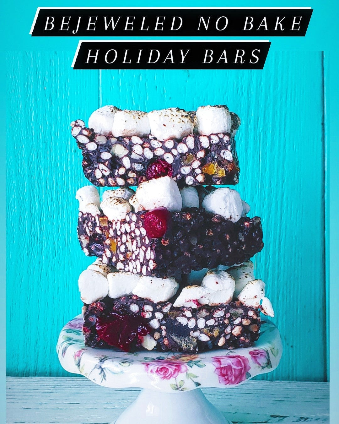 Bejeweled Chocolate Orange Cranberry No Bake Holiday Bars