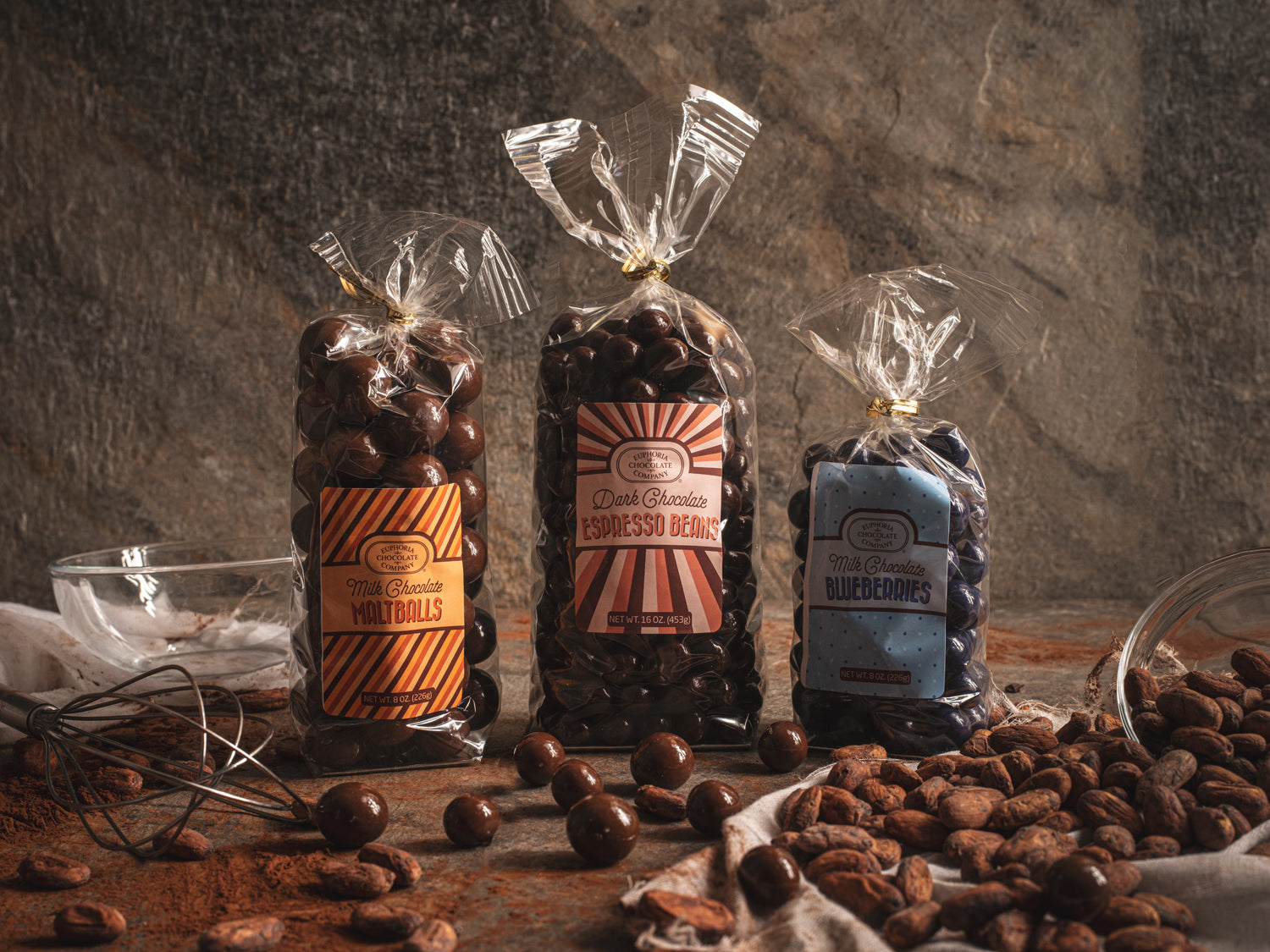 Euphoria Chocolate Fruit, Nut, & Malt Balls