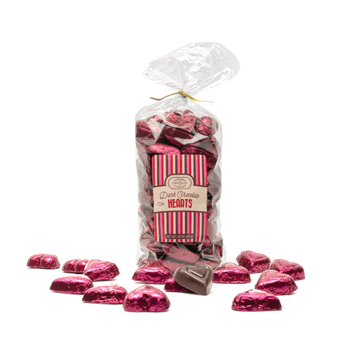 Hearts 70% Dark Chocolate - Maroon Foil
